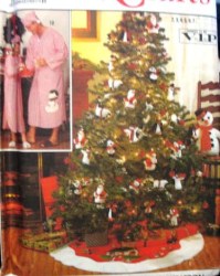 9348 FAM NIGHTSHIRT, CAP, SNOWPEOPLE, BEARS ORNAMENTS PATTERN